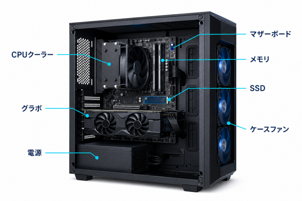 BTOゲーミングPC内部の価格差が出るパーツ