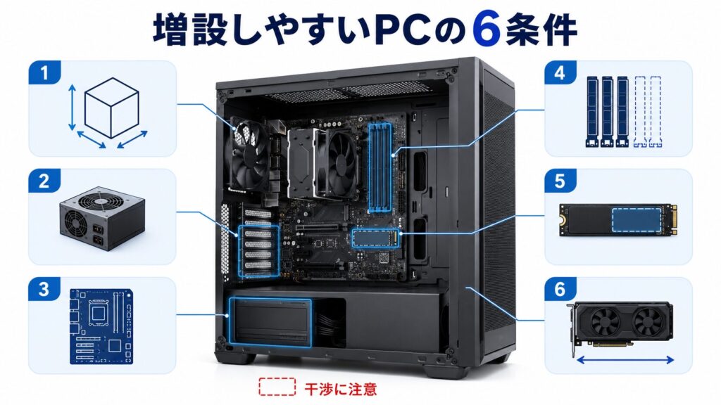 増設しやすいゲーミングPCの6つの条件