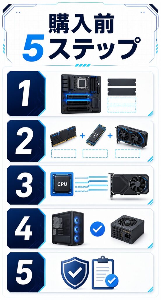 増設しやすいゲーミングPCの購入前チェックフロー