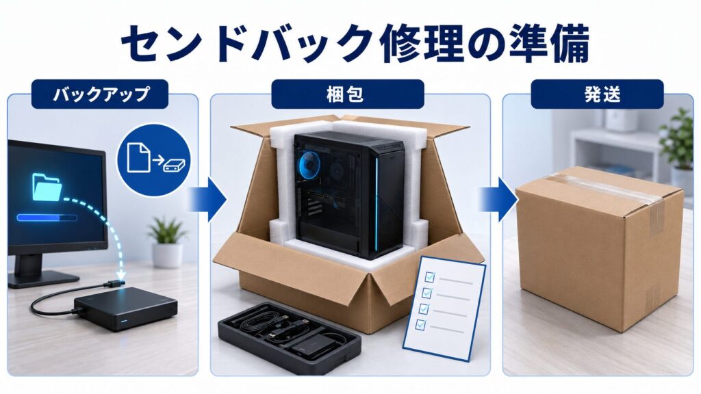 BTOゲーミングPCをセンドバック修理へ送る準備