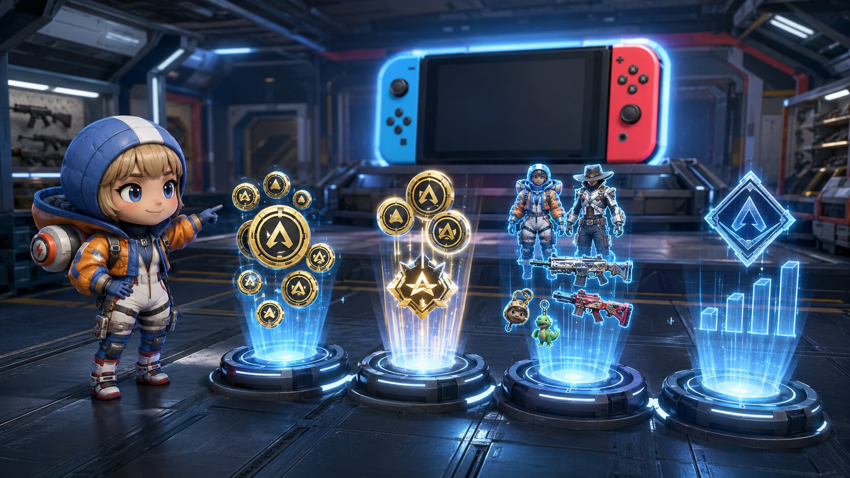 Nintendo SwitchからNintendo Switch 2へApexのデータを引き継ぐイメージ