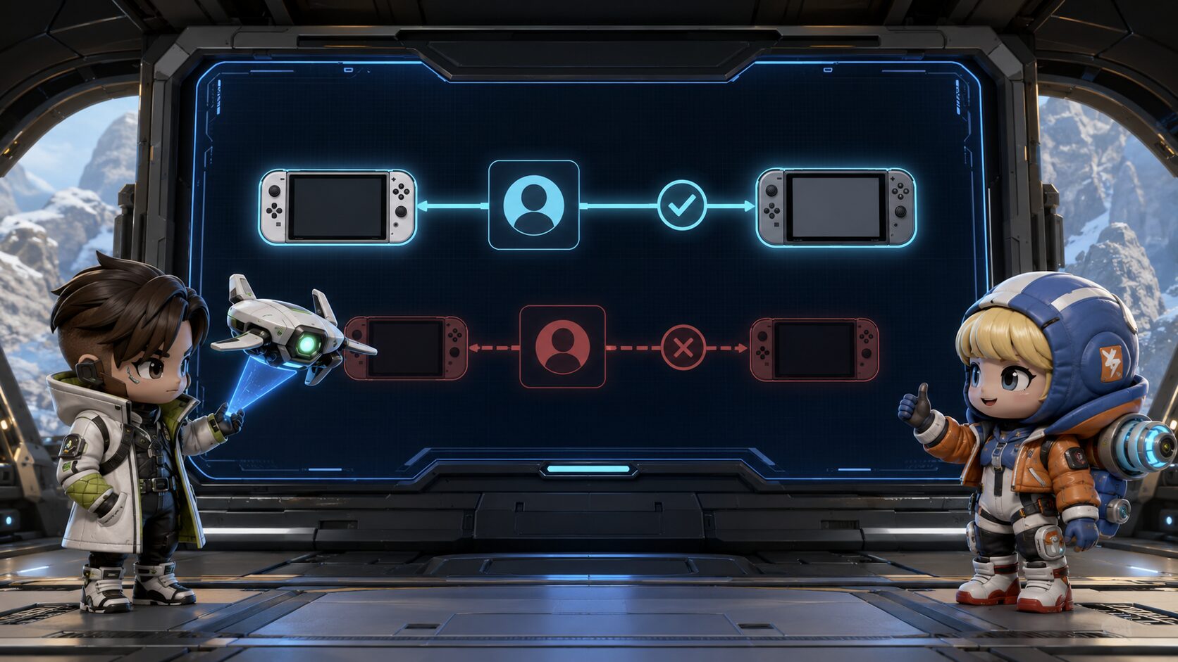 EAアカウントの接続先とApexコイン残高を確認する画面のイメージ