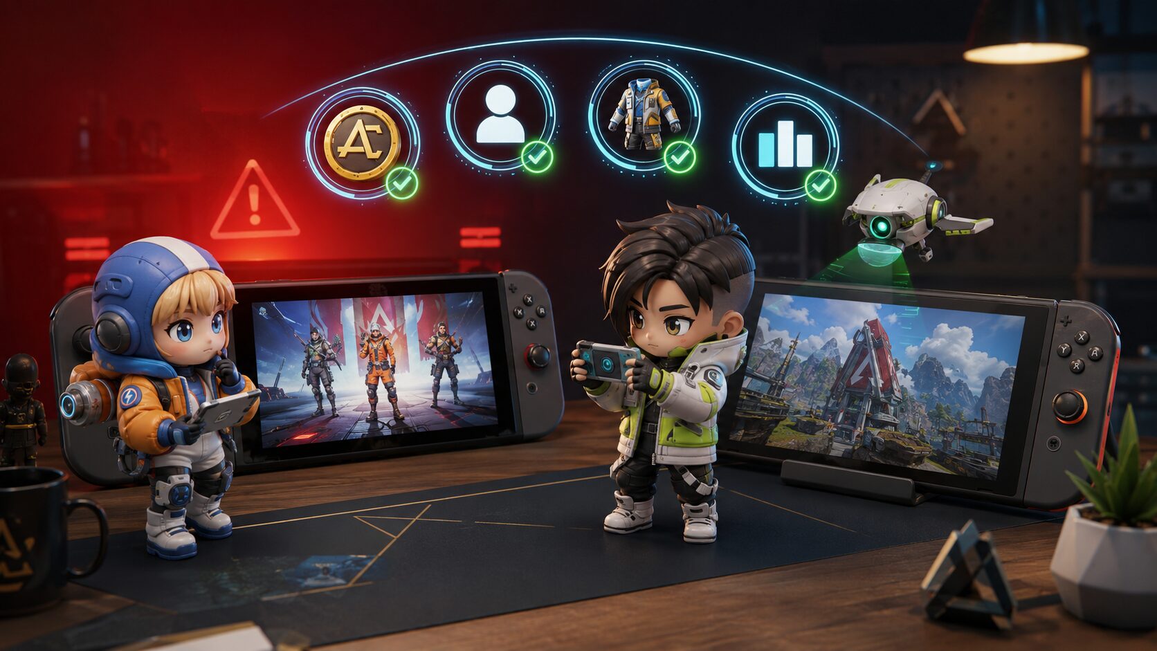 ApexのNintendo Switch 2移行前チェックリストを確認するプレイヤー