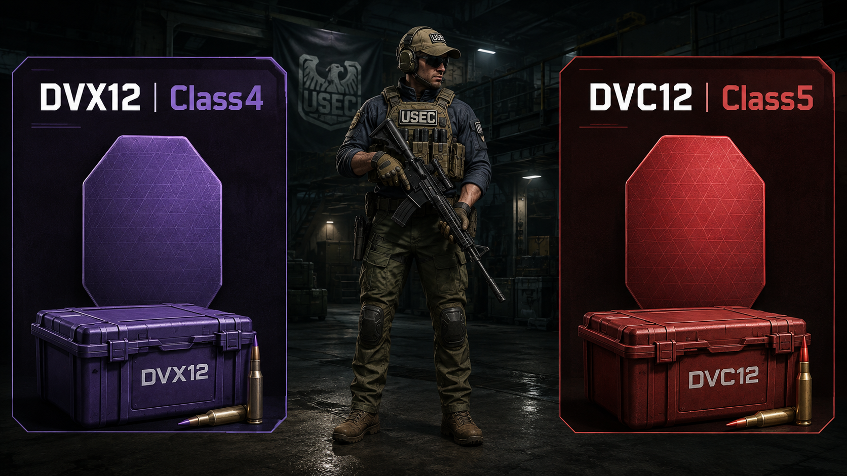 QBZ-191でDVX12はClass4、DVC12はClass5を想定する違いを示したタルコフの画像