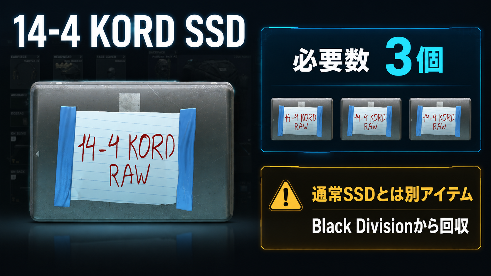 14-4 KORD SSDの見た目と必要数