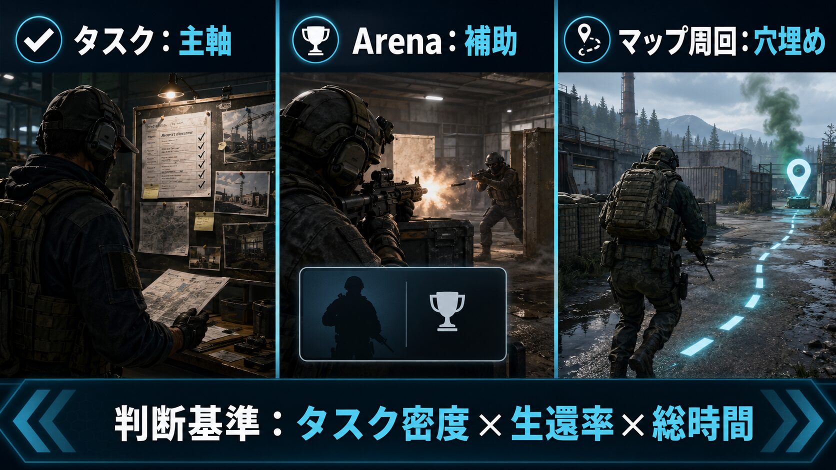 Kord Breachのタスク・Arena・マップ周回比較