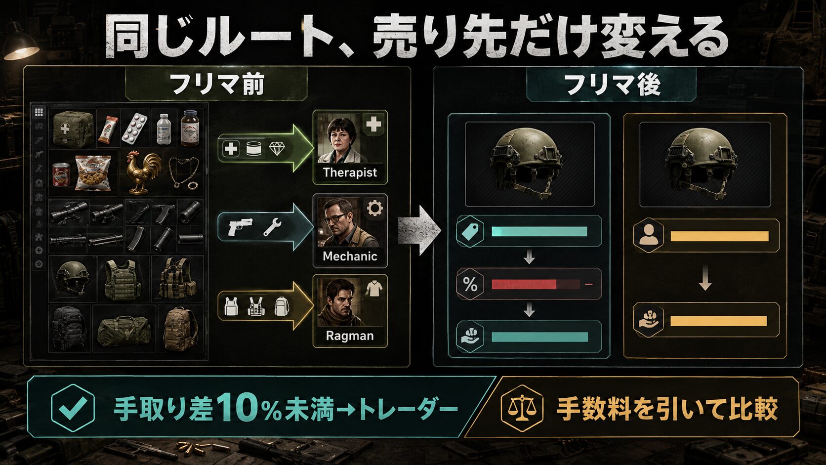 Kord Breachでフリマとトレーダーの手取りを比較する方法
