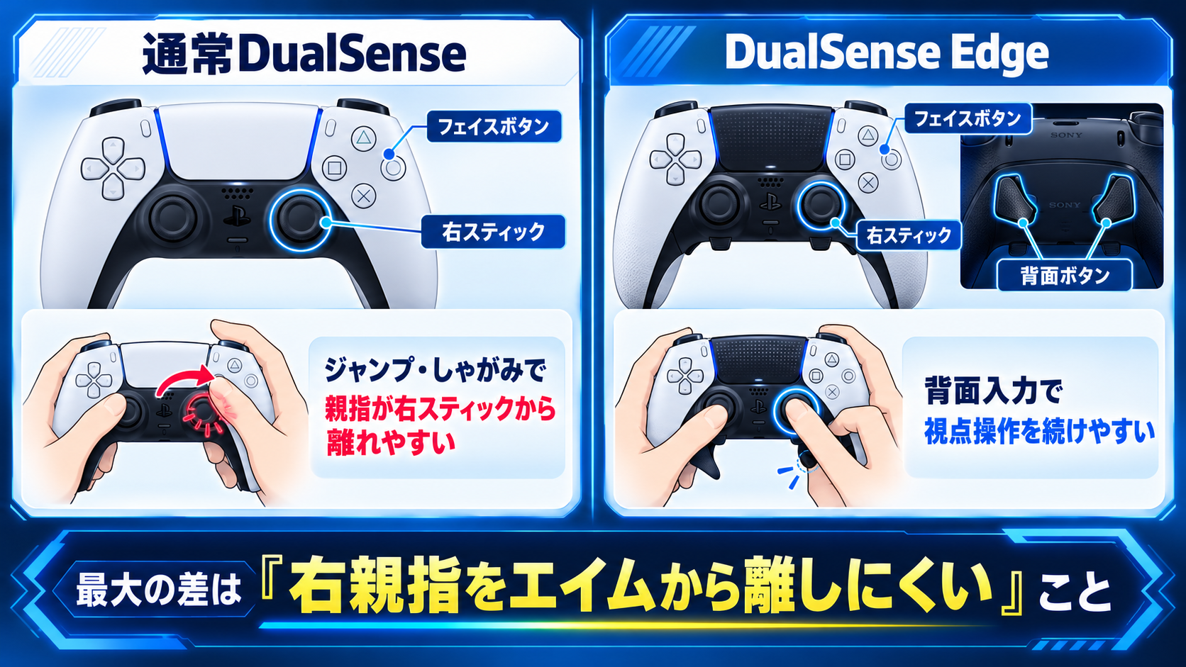 PS5のDualSense Edgeカスタムプロファイル設定画面